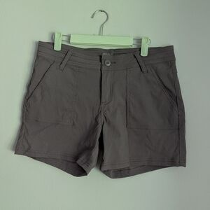 PrAna Tess Shorts 5" Inseam Gray Hiking Women's 10 Pockets Outdoors Grey 212